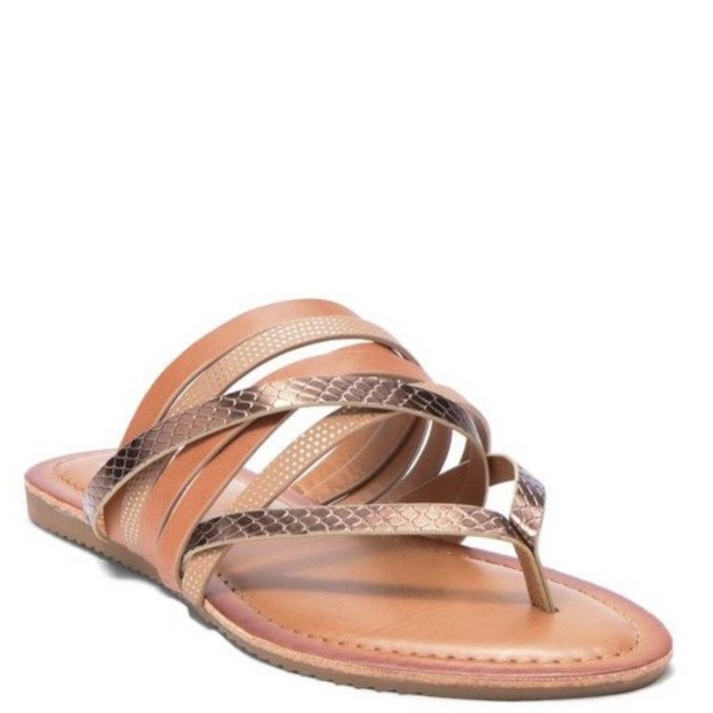 Metallic Strappy Animal print sandals - Picture 3 of 7